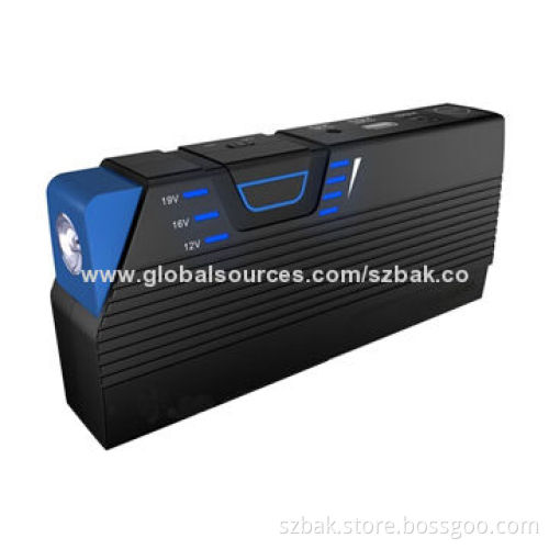 Portable 13,600mAh multifunction emergency car jump starter for 12/16/19V vehicles